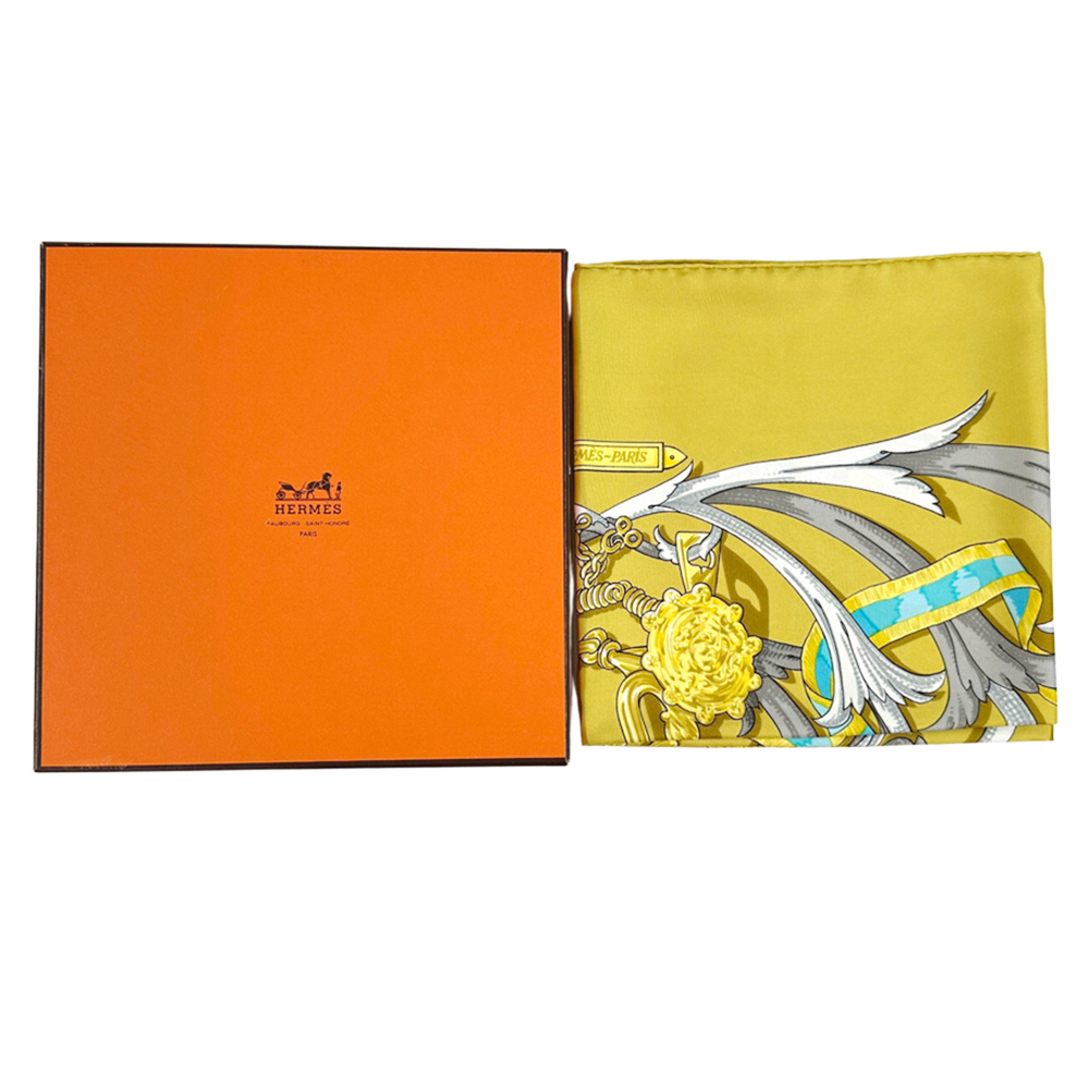 HERMES Yellow Silk Scarf - Picture 6 of 6